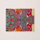 Rode Meditatieve Fractale Abstracte Kunst Legpuzzel (Horizontaal)
