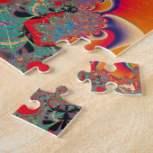 Rode Meditatieve Fractale Abstracte Kunst Legpuzzel (Zijkant)