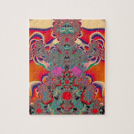 Rode Meditatieve Fractale Abstracte Kunst Legpuzzel (Verticaal)