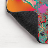 Rode Meditatieve Fractale Abstracte Kunst Muismat (Hoek)
