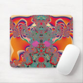 Rode Meditatieve Fractale Abstracte Kunst Muismat (Met muis)