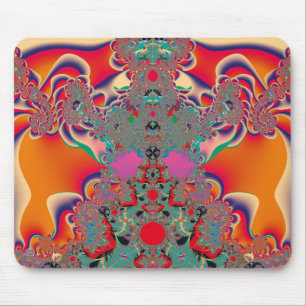 Rode Meditatieve Fractale Abstracte Kunst Muismat