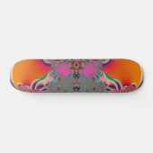 Rode Meditatieve Fractale Abstracte Kunst Persoonlijk Skateboard (Horizontaal)