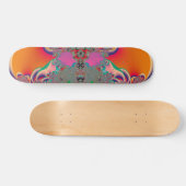 Rode Meditatieve Fractale Abstracte Kunst Persoonlijk Skateboard (Horizontaal)