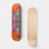 Rode Meditatieve Fractale Abstracte Kunst Persoonlijk Skateboard (Voorkant)