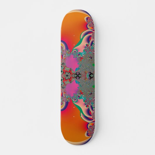 Rode Meditatieve Fractale Abstracte Kunst Persoonlijk Skateboard (Voorkant)