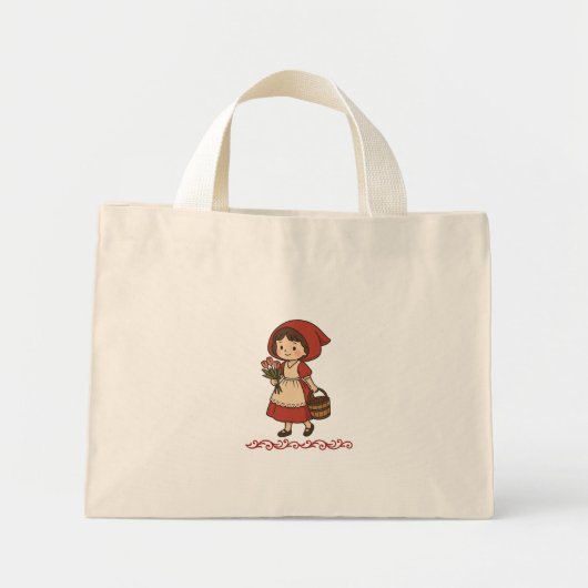 rode meisje mini tote bag (Voorkant)
