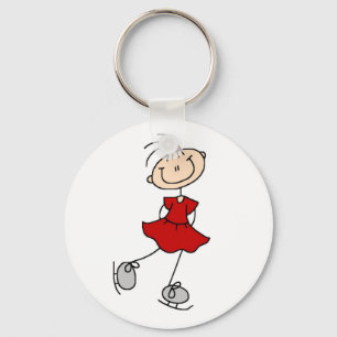 Rode meisje schaats T-shirts en cadeaus Sleutelhanger