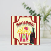 Rode Meisjes Film Verjaardagsfeestje Uitnodiging (Staand voorkant)