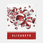 rode meisjes sport decor geschenken basketballen s fleece deken (Voorkant)