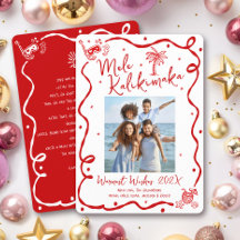 Rode Mele Kalikimaka Foto Hand Getekende Kerstmis