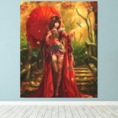 Rode melk canvas afdruk (Insitu (Houten vloer))