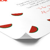 Rode Meloen Watermeloen Zomer Verjaardag Tijd Caps Poster (Hoek)