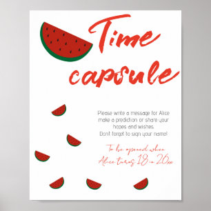 Rode Meloen Watermeloen Zomer Verjaardag Tijd Caps Poster
