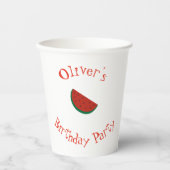 Rode Meloen Watermeloen Zomer Verjaardagsfeest Papieren Bekers (Voorkant)