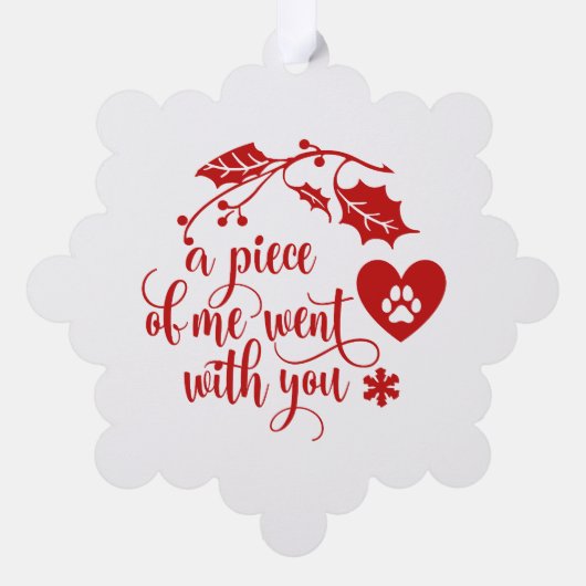 Rode Memorial Kerstmis Ornament Kaart (Achterkant)