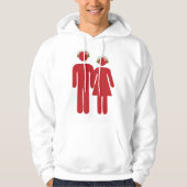 Rode mensen dragen hoofdtelefoon Mannen hoodie (Voorkant)