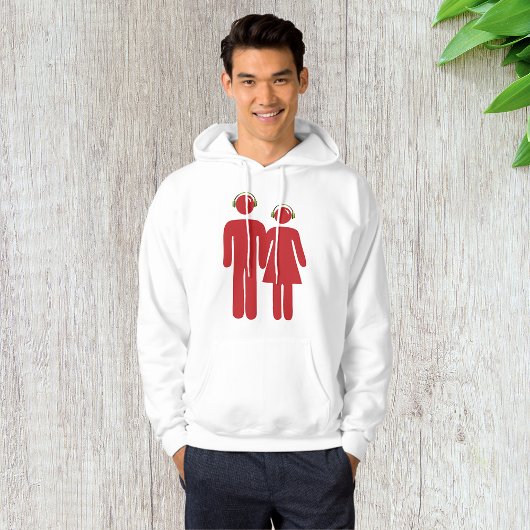 Rode mensen dragen hoofdtelefoon Mannen hoodie