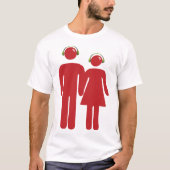 Rode mensen dragen hoofdtelefoon Mannen T-shirt (Voorkant)