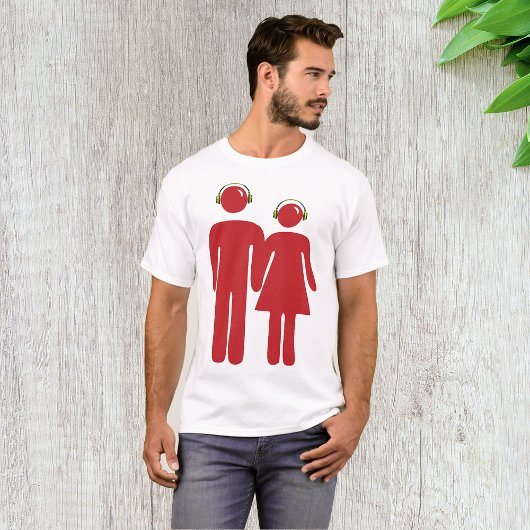 Rode mensen dragen hoofdtelefoon Mannen T-shirt
