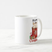 Rode Meowy Kerstkat Vakantie Koffie Mok (Voorkant rechts)