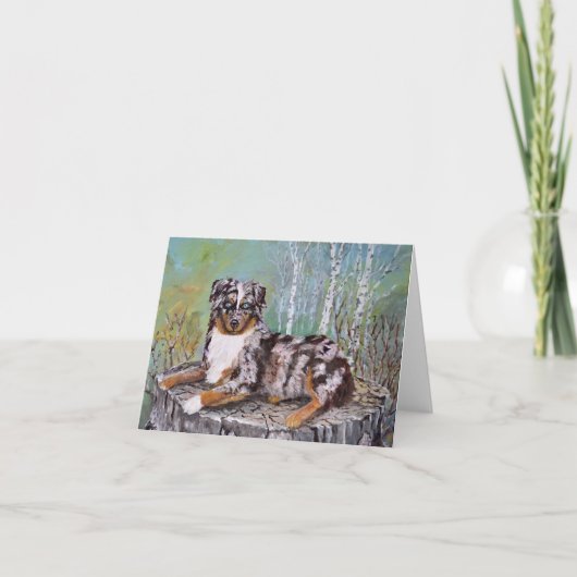Rode Merle Aussie - Mooie Bloem Kaart (Voorkant)