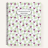Rode Merlot wijn glas patroon recept boek (Voorkant)