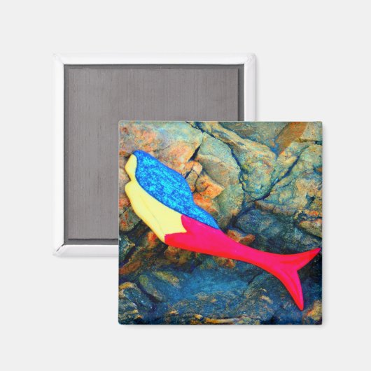 rode mermaïde magneet (Voorkant / Achterkant)