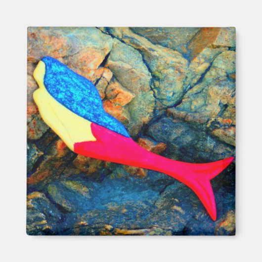 rode mermaïde magneet (Voorkant)