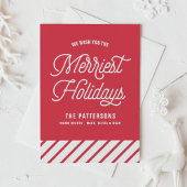 Rode Merriest Feestdagen Retro Typografie Kerst