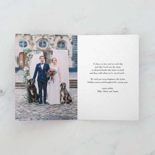 Rode Merriest Feestdagen Retro Typografie Kerst Kaart (Binnen)