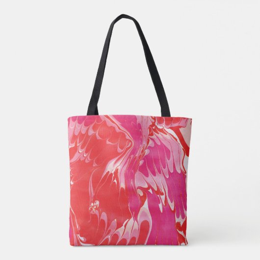 Rode Merry Marble Canvas tas (Achterkant)