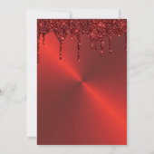 Rode metal glans Sweet Sixteen uitnodiging (Achterkant)