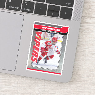 Rode Metal IJshockey Ruilkaart Sticker