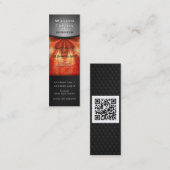 Rode metalen elegantie met verticale QR-code Mini Visitekaartje (Voorkant / Achterkant)