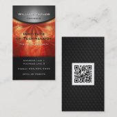 Rode metalen elegantie met verticale QR-code Visitekaartje (Voorkant / Achterkant)