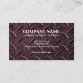 Rode Metalen Textuur Custom Construction Worker Visitekaartje (Achterkant)