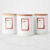 Rode metalen witte glitteretiketten toevoegen Logo Voedselcontainer Etiket (Flessen)