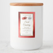 Rode metalen witte glitteretiketten toevoegen Logo Voedselcontainer Etiket (Voorkant)