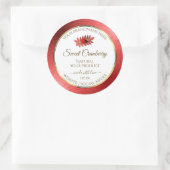 Rode metalen witte glitteretiketten van het Produc Ronde Sticker (Tas)