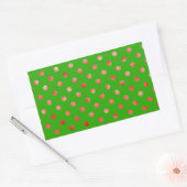 Rode Metallic Faux Folie Polka Dot Groene Achtergr Rechthoekige Sticker (Envelop)