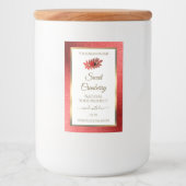 Rode Metallic Glitter Witte Productlabels Lievehee Voedselcontainer Etiket (Voorkant)