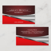 Rode Metallic Industriële Achtergrond Visitekaartje (Voorkant / Achterkant)