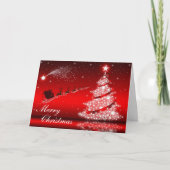 Rode Metallic Sparkling Christmas Tree Kaart (Voorkant)