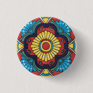 Rode Mexicaanse Talavera-tegel aardewerk Ronde Button 3,2 Cm