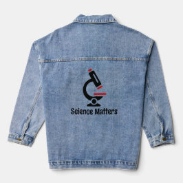 Rode Microscoop Wetenschap Ontwerp Denim Jas Jacket