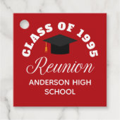 Rode middelbare school reünie gepersonaliseerde pa bedankjes labels (Voorkant)