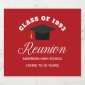 Rode middelbare school reünie gepersonaliseerde pa bier etiket (Enkel label)