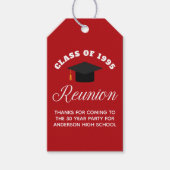 Rode middelbare school reünie gepersonaliseerde pa cadeaulabel (Voorkant)