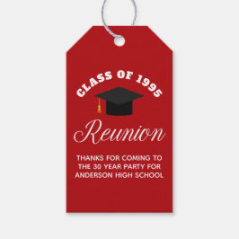 Rode middelbare school reünie gepersonaliseerde pa cadeaulabel